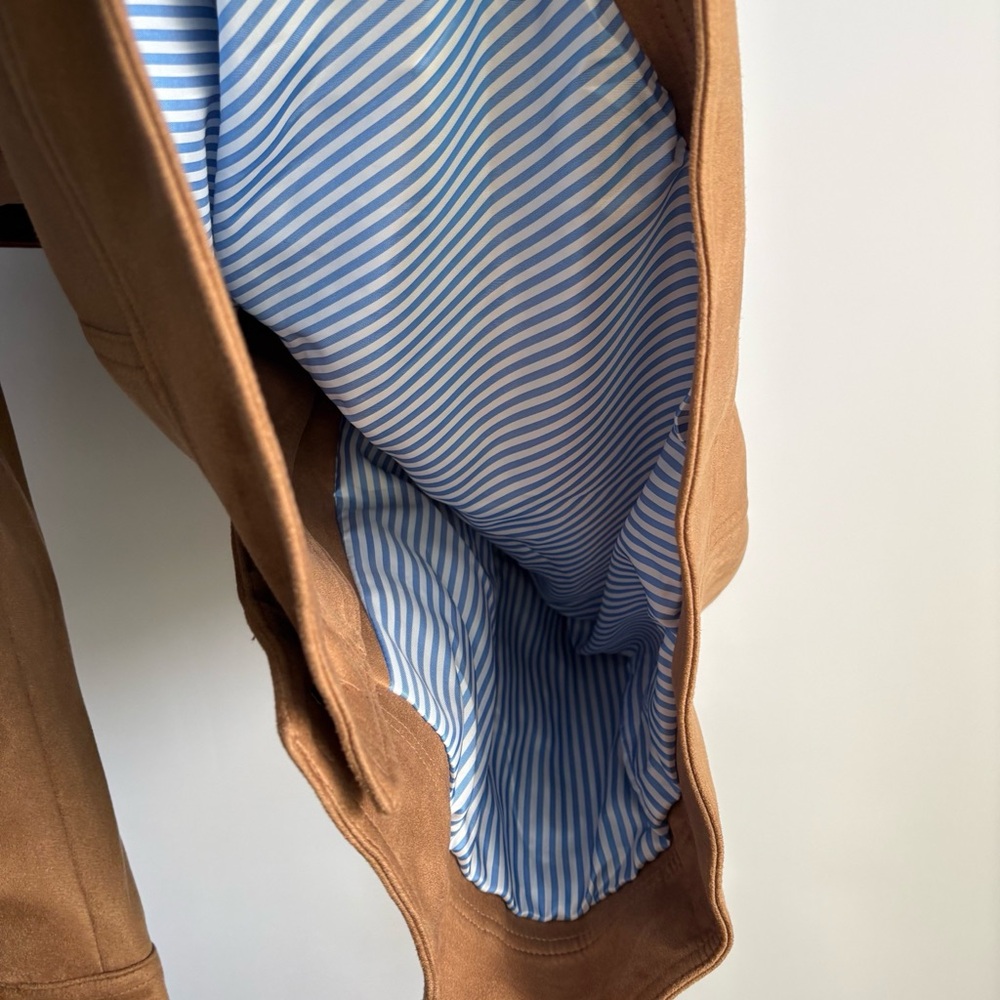 Anthropologie Maeve Tan Suede Trucker Jacket - Picture 12 of 14